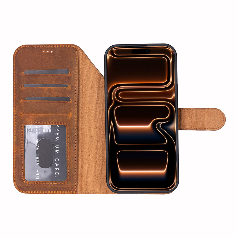 Magic I Phone 17 Pro Max Leather Detachable Wallet Case