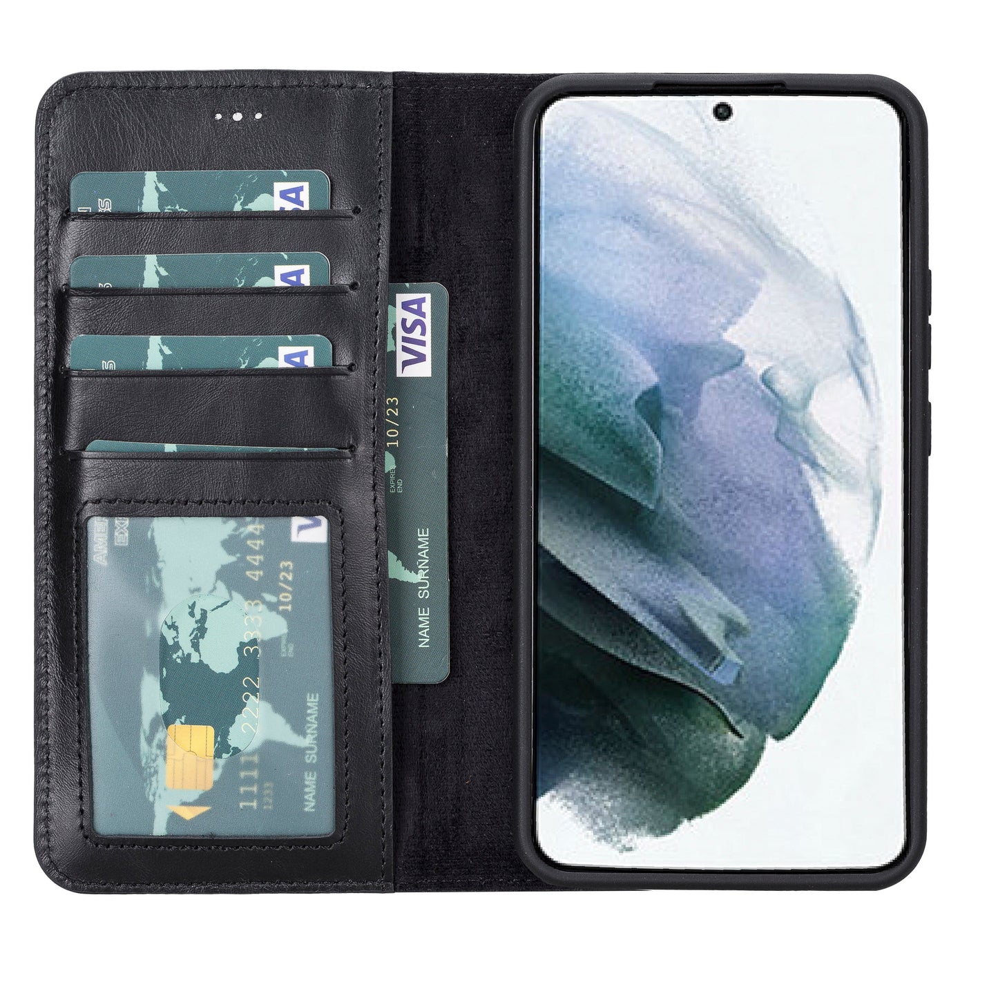 Magic Samsung Galaxy S23 Ultra Leather Detachable Wallet Case