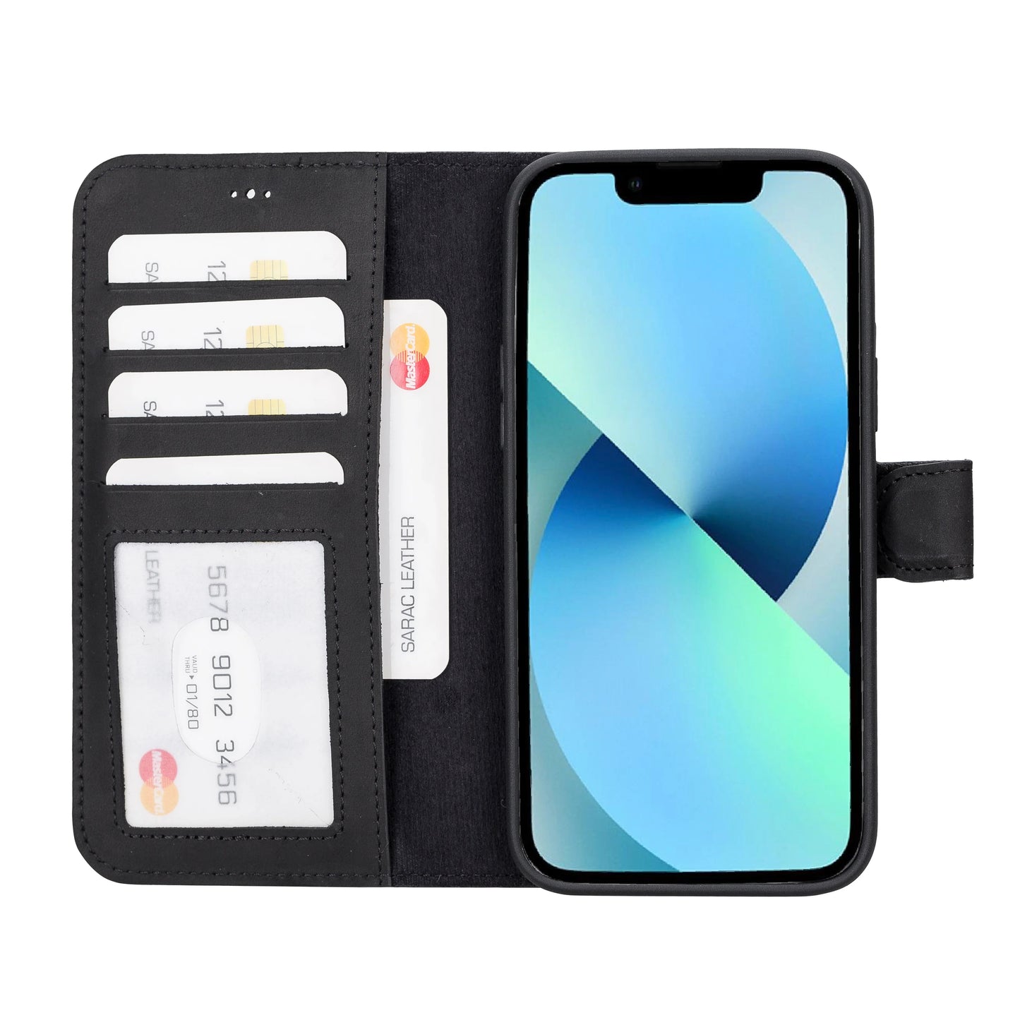 Liluri I Phone 14 Plus Detachable Leather Wallet Case