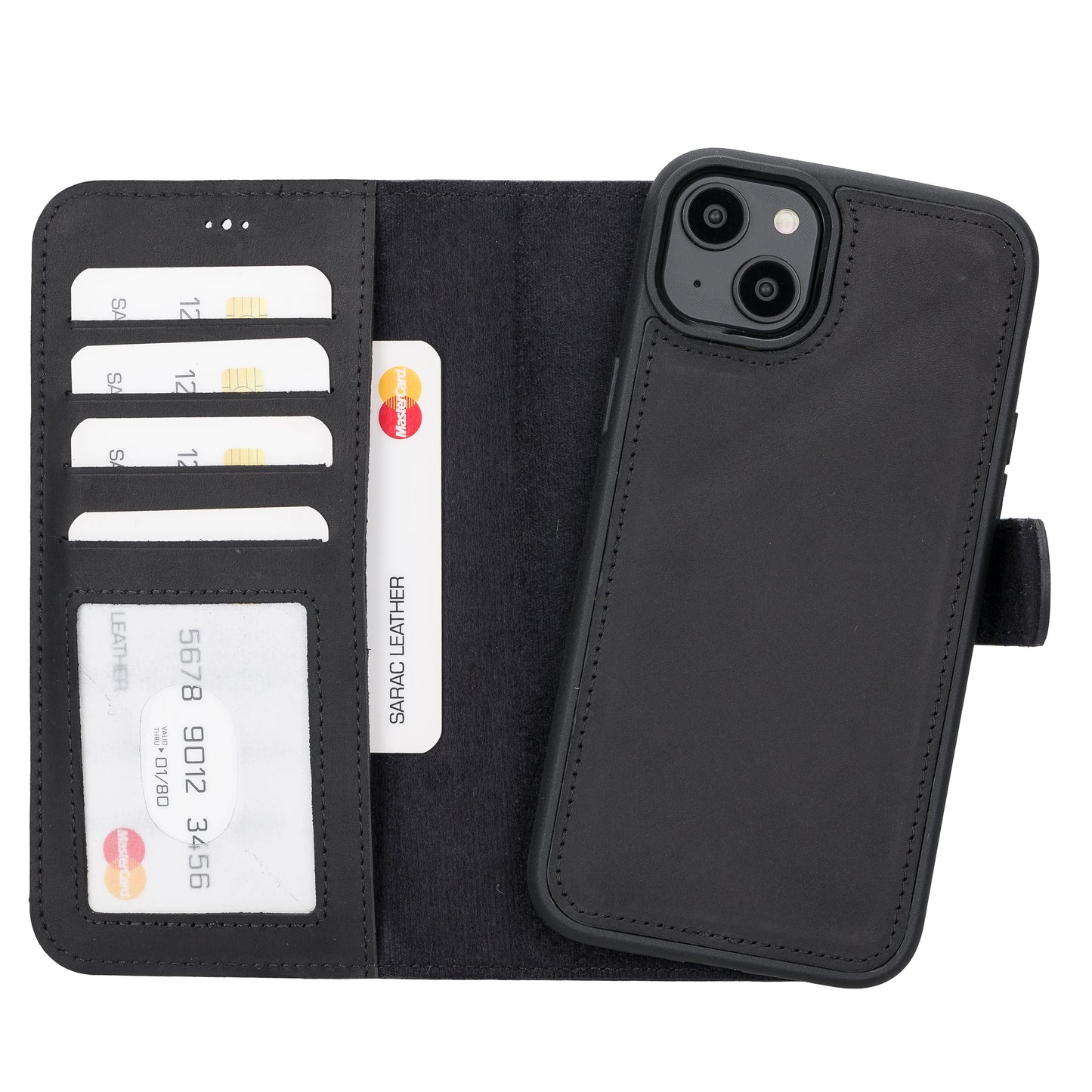 Liluri I Phone 14 Plus Detachable Leather Wallet Case