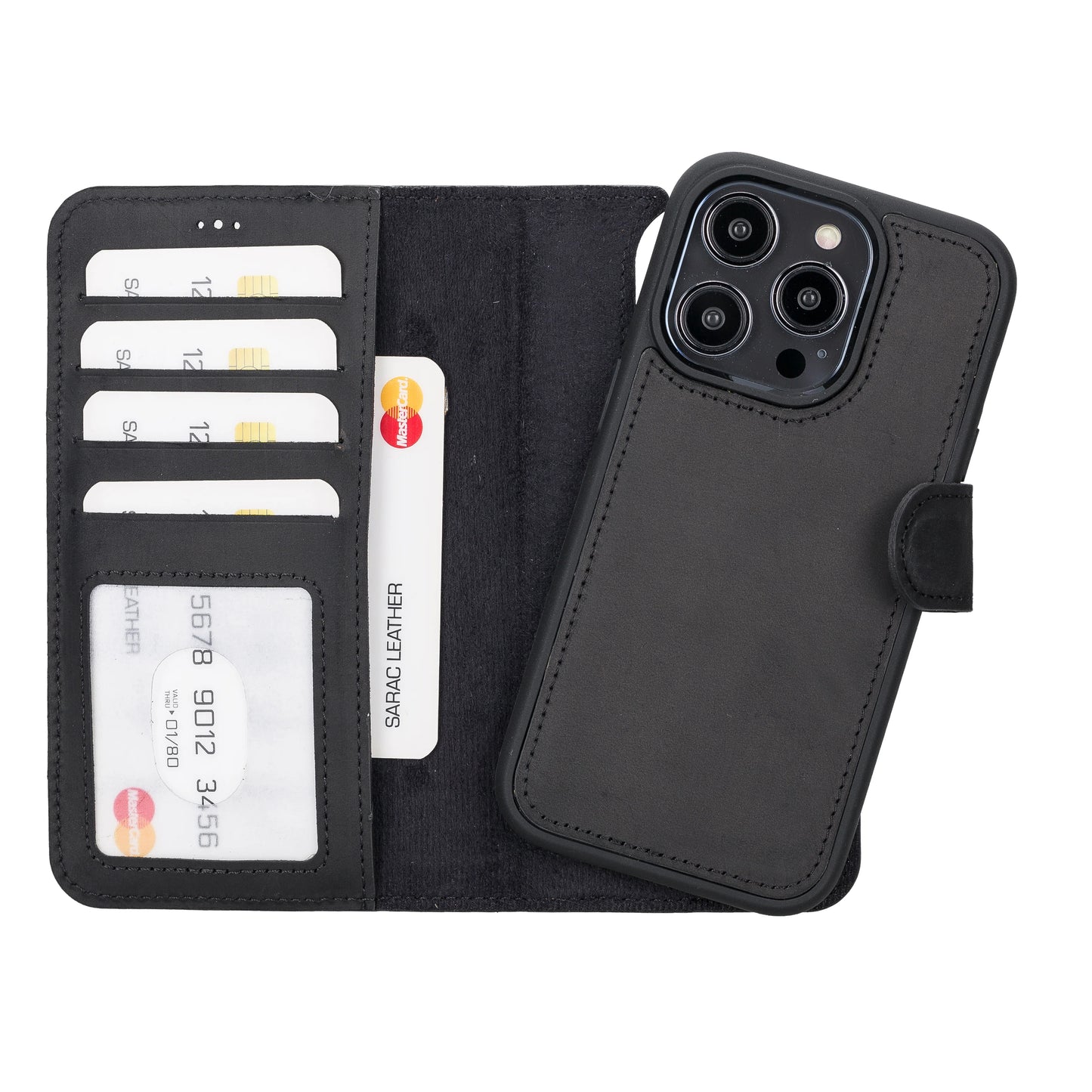 Liluri I Phone 14 Pro Detachable Leather Wallet Case