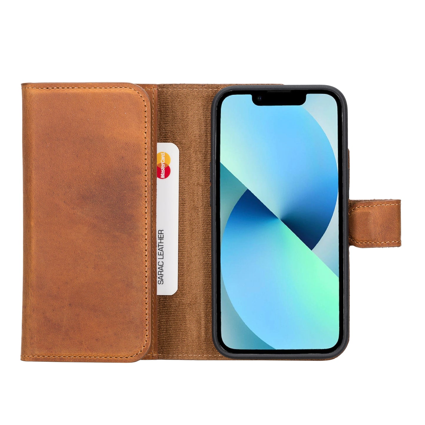 Santa I Phone 14 Leather Detachable Wallet Case