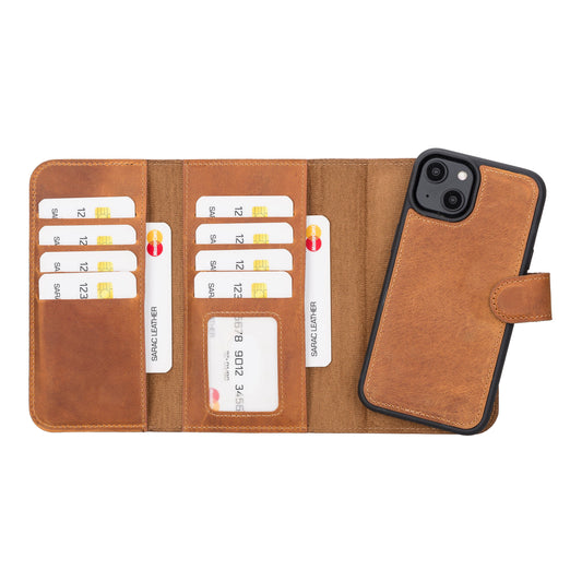 Santa I Phone 14 Leather Detachable Wallet Case