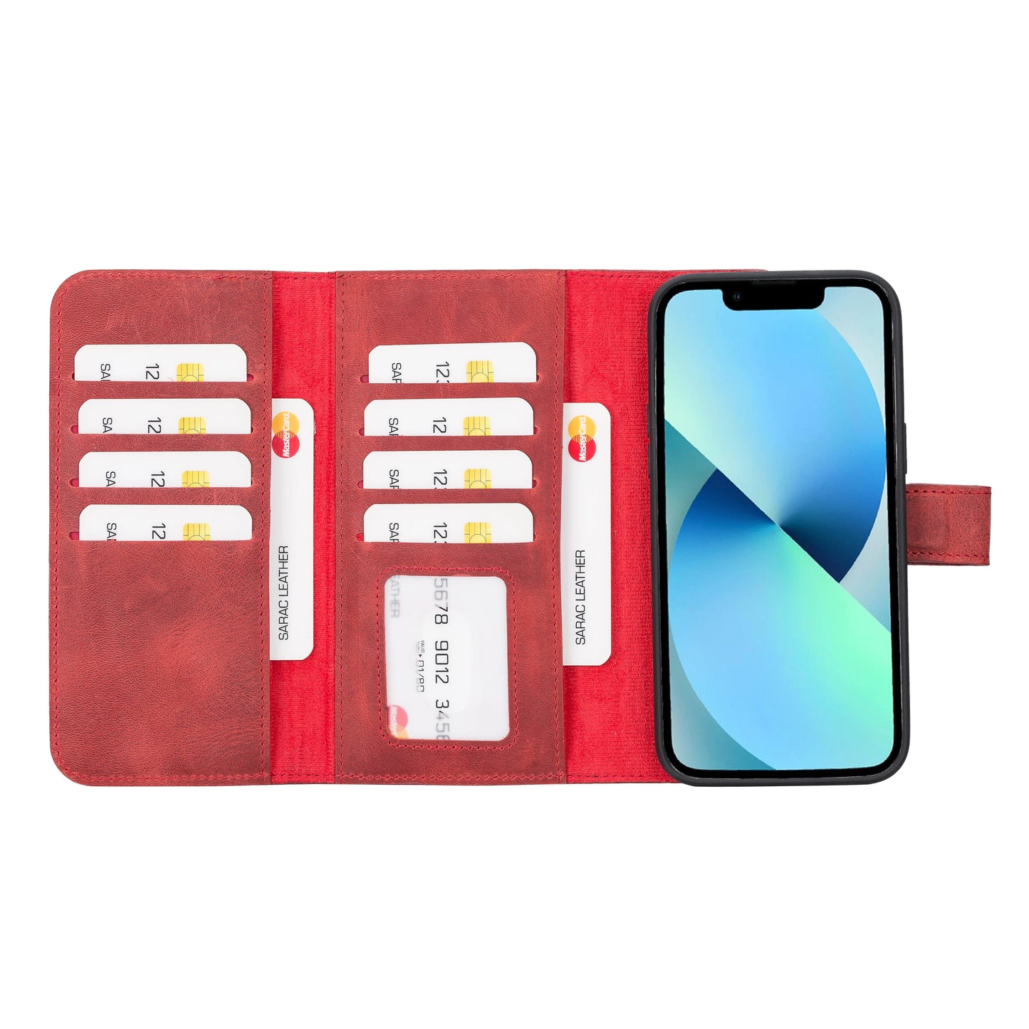 Santa I Phone 14 Pro Max Leather Detachable Wallet Case