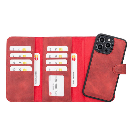 Santa I Phone 14 Pro Max Leather Detachable Wallet Case