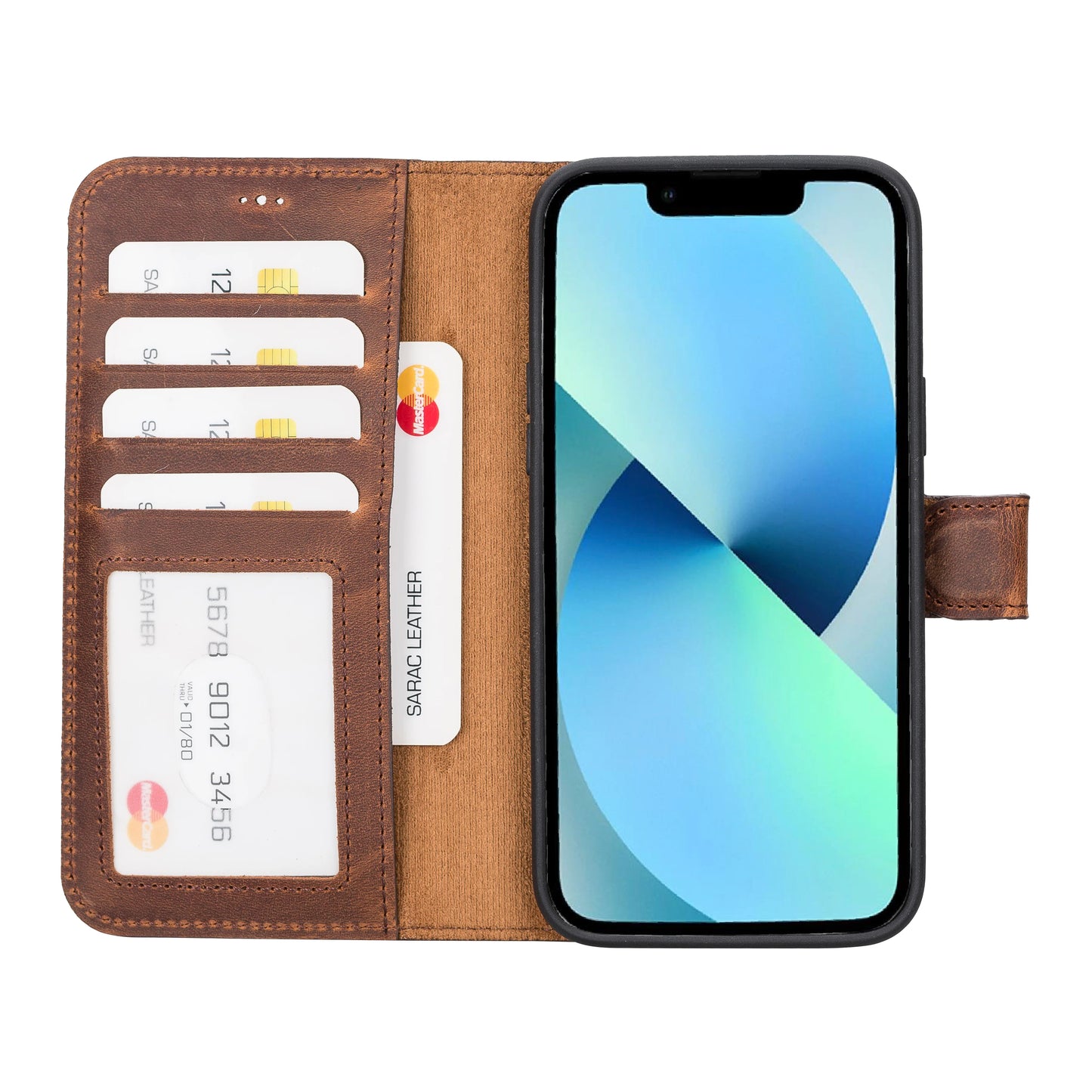 Liluri I Phone 14 Plus Detachable Leather Wallet Case