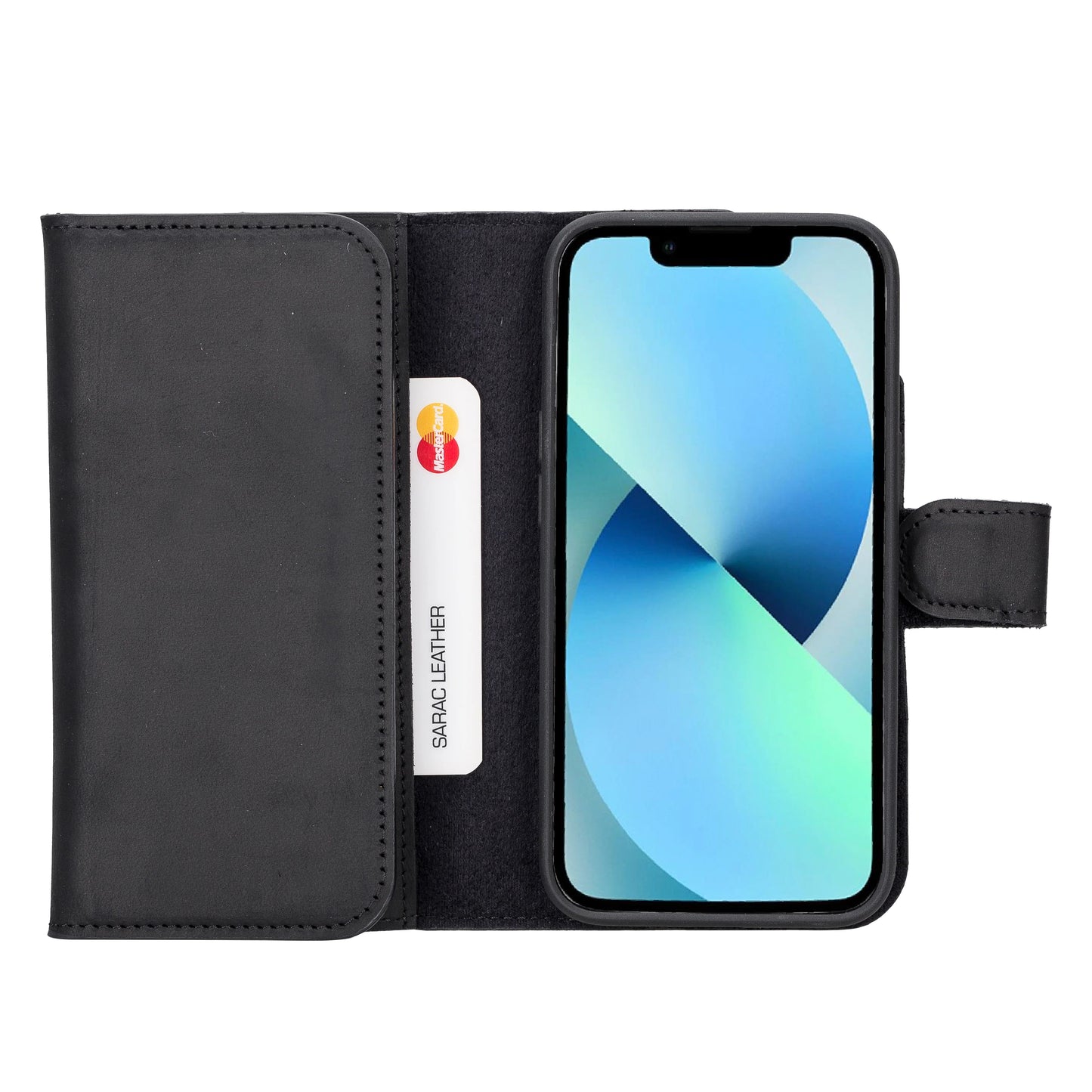 Santa I Phone 14 Leather Detachable Wallet Case