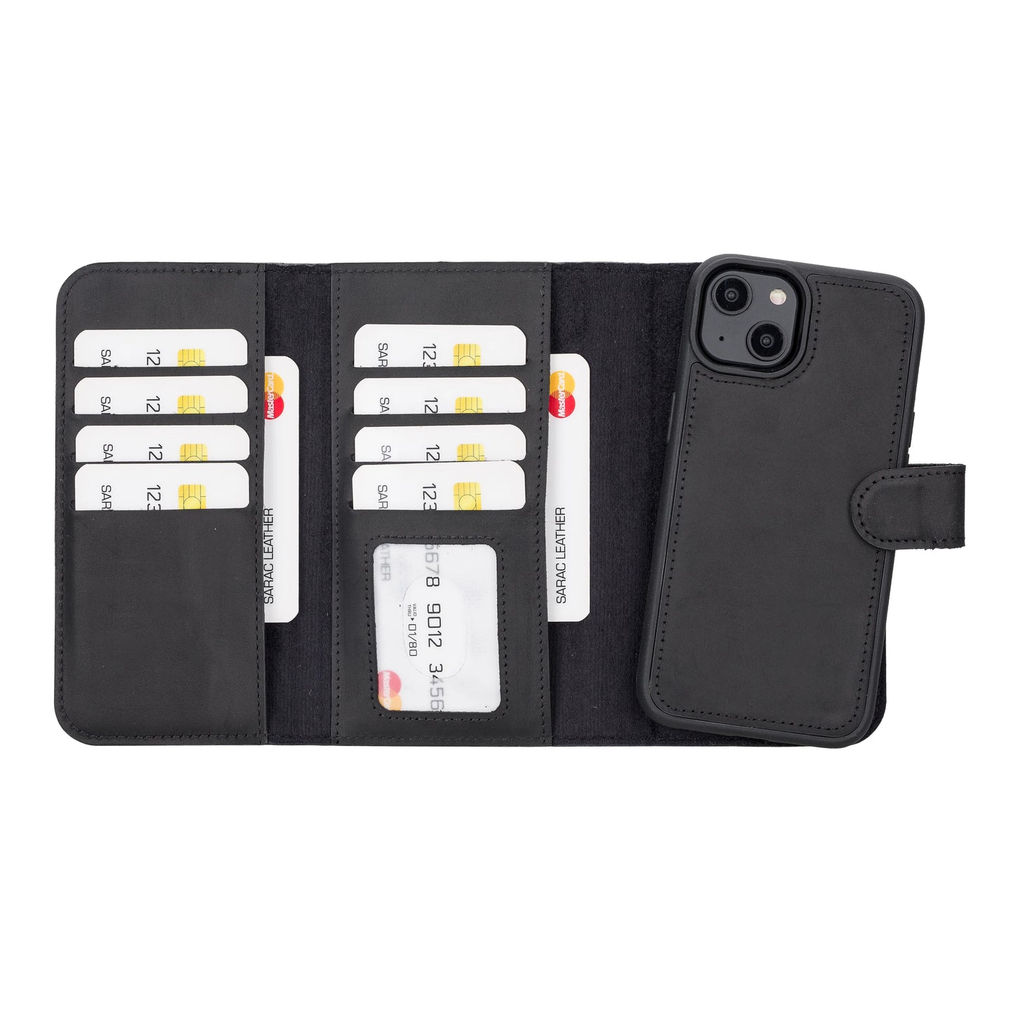 Santa I Phone 14 Leather Detachable Wallet Case