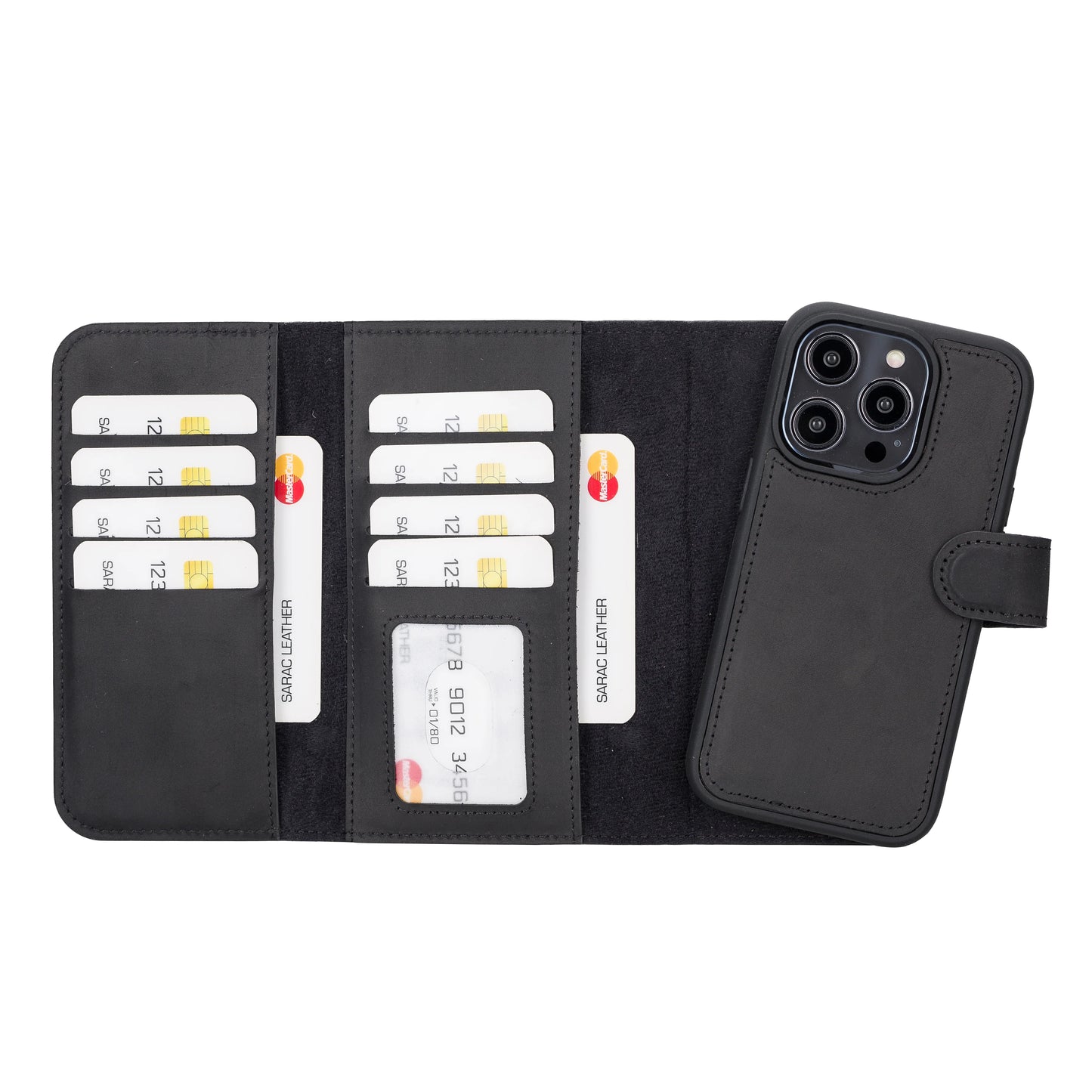 Santa I Phone 14 Pro Leather Detachable Wallet Case