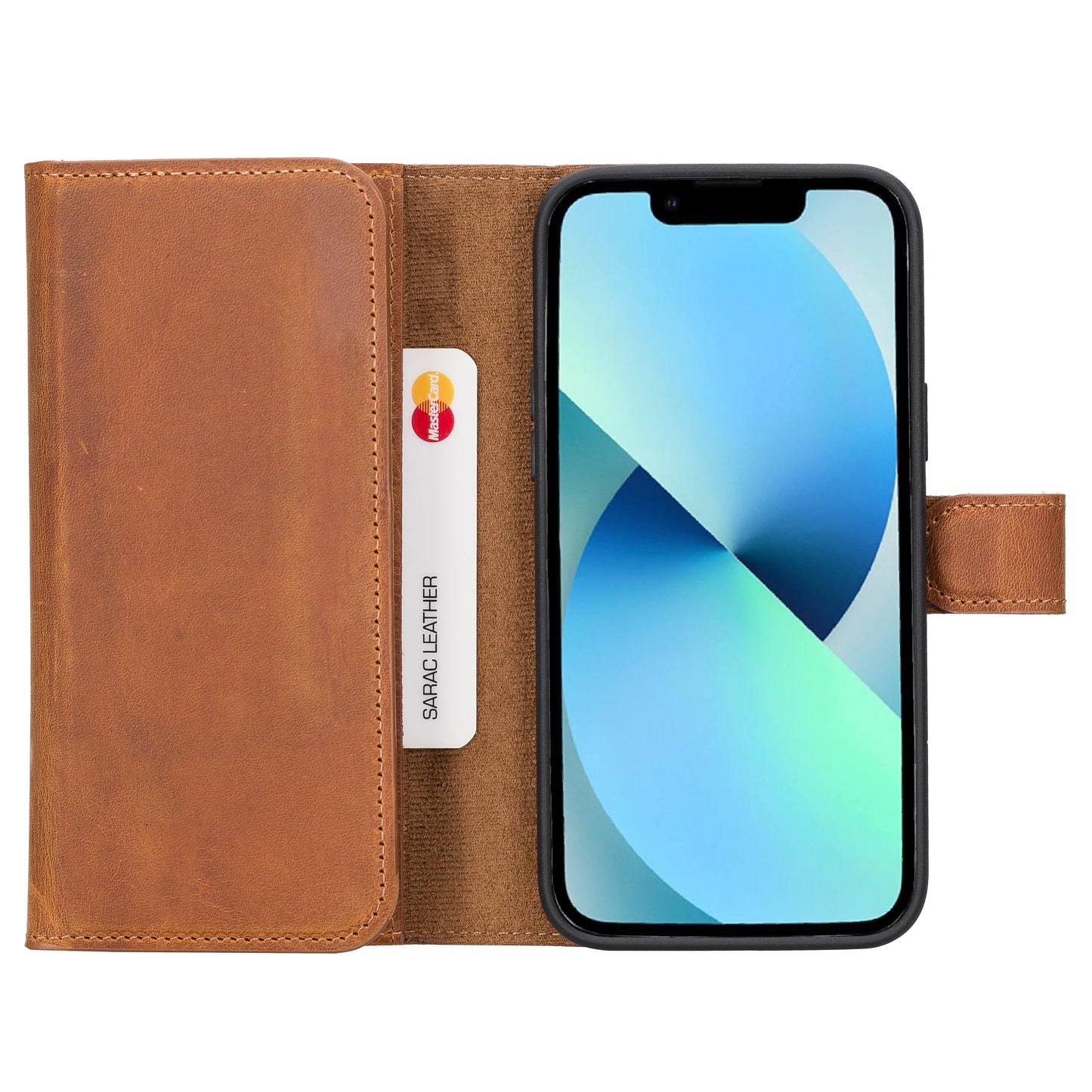 Santa I Phone 14 Plus Leather Detachable Wallet Case