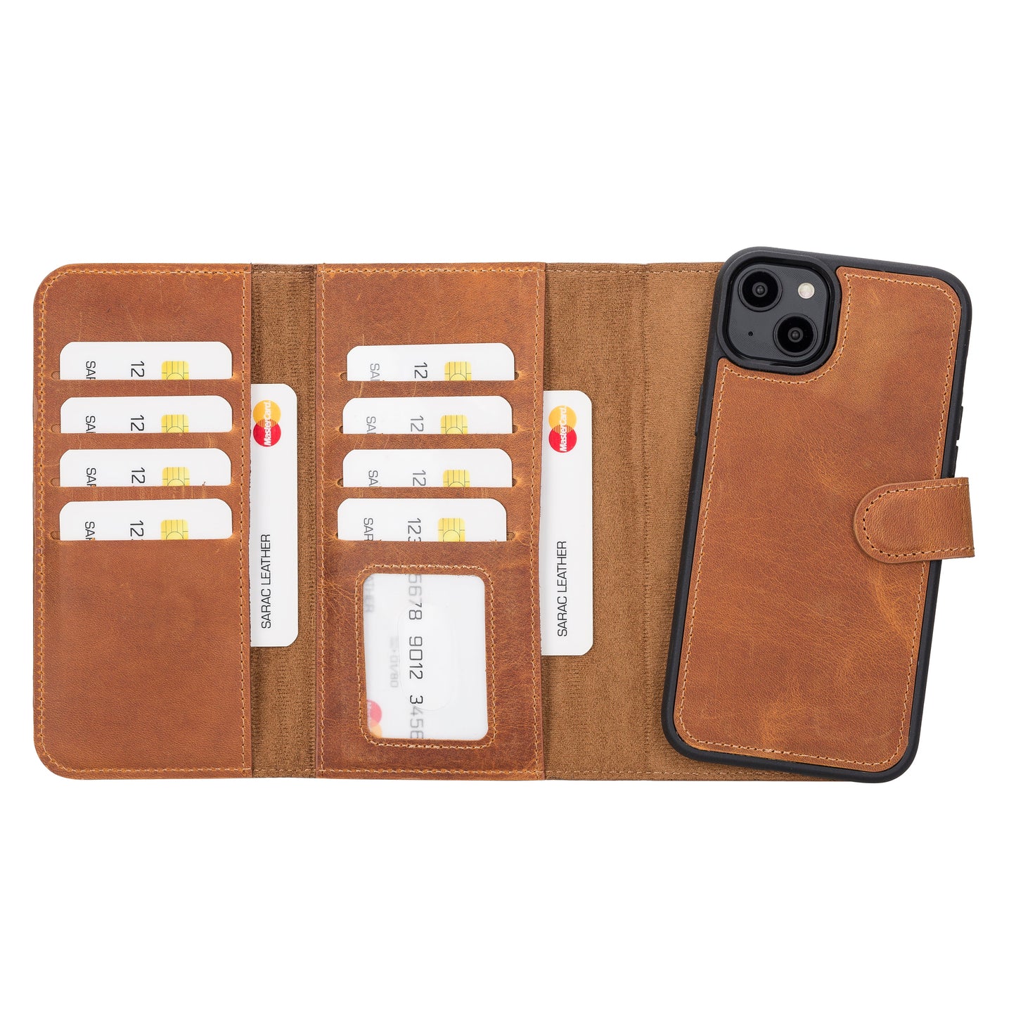 Santa I Phone 14 Plus Leather Detachable Wallet Case