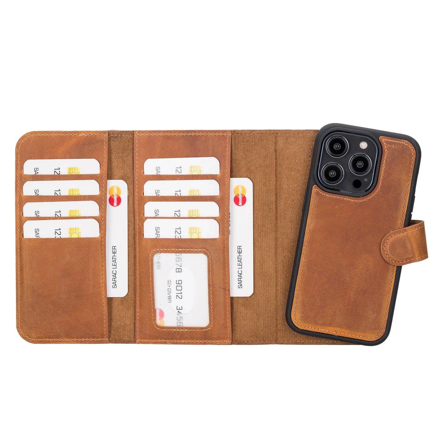 Santa I Phone 14 Pro Leather Detachable Wallet Case