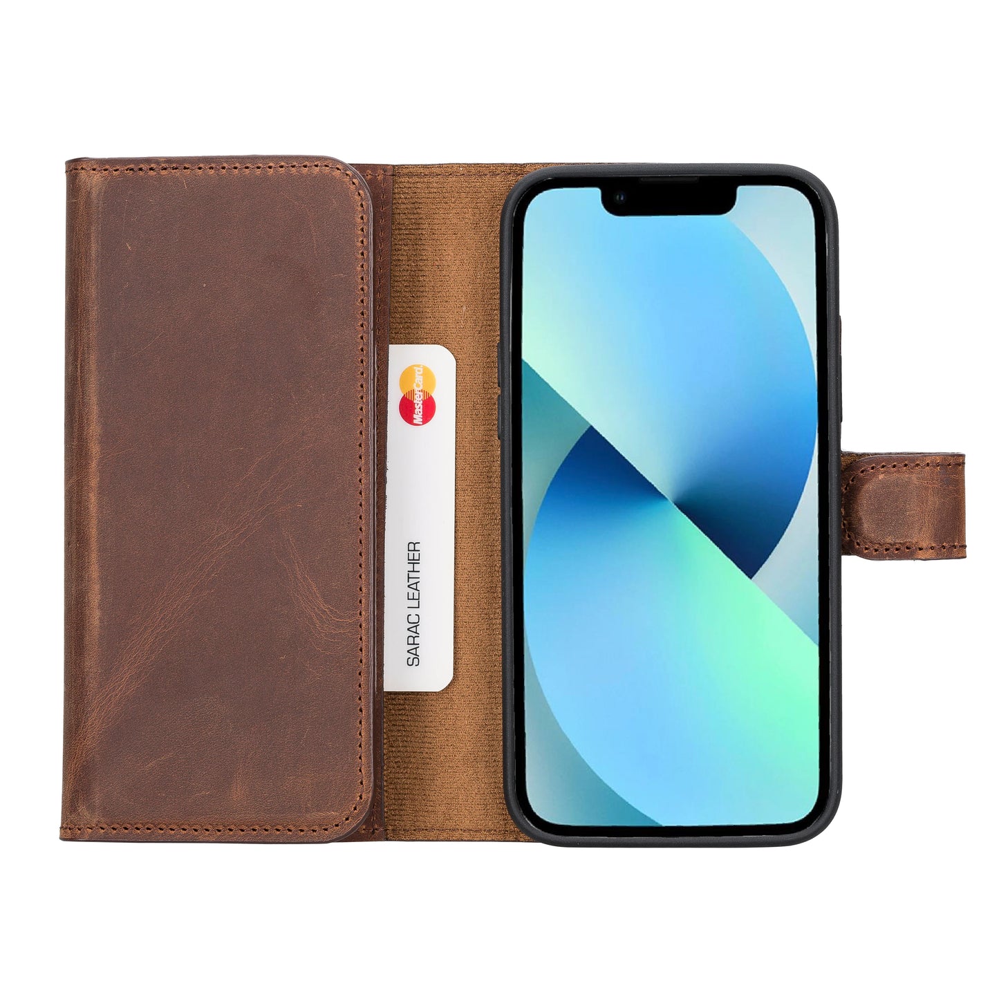 Santa I Phone 14 Plus Leather Detachable Wallet Case