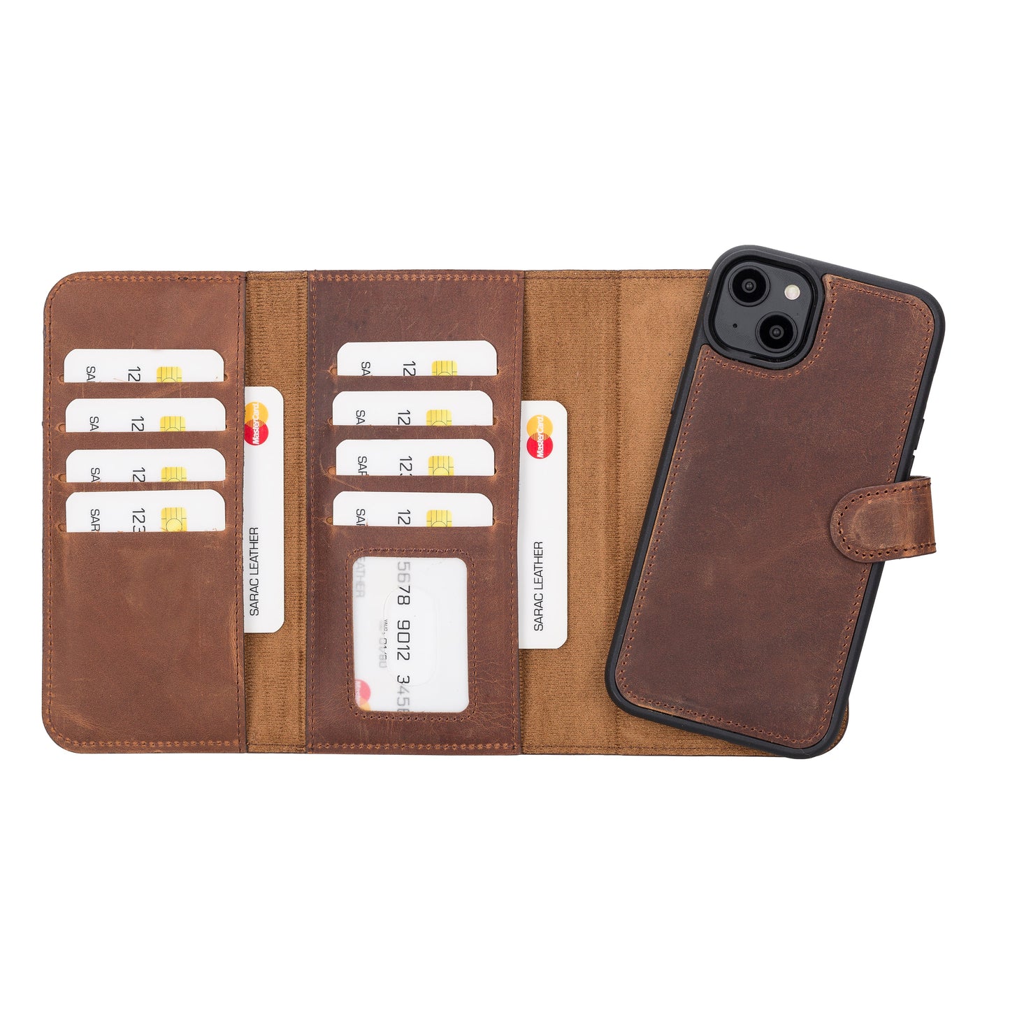 Santa I Phone 14 Plus Leather Detachable Wallet Case