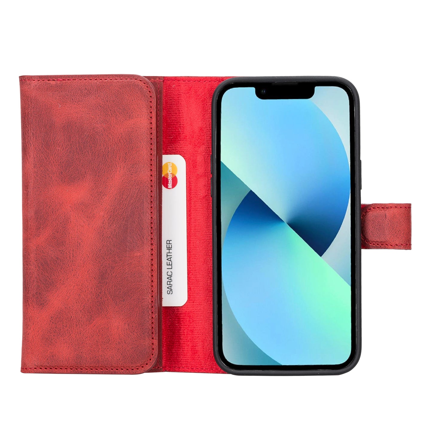 Santa I Phone 14 Plus Leather Detachable Wallet Case