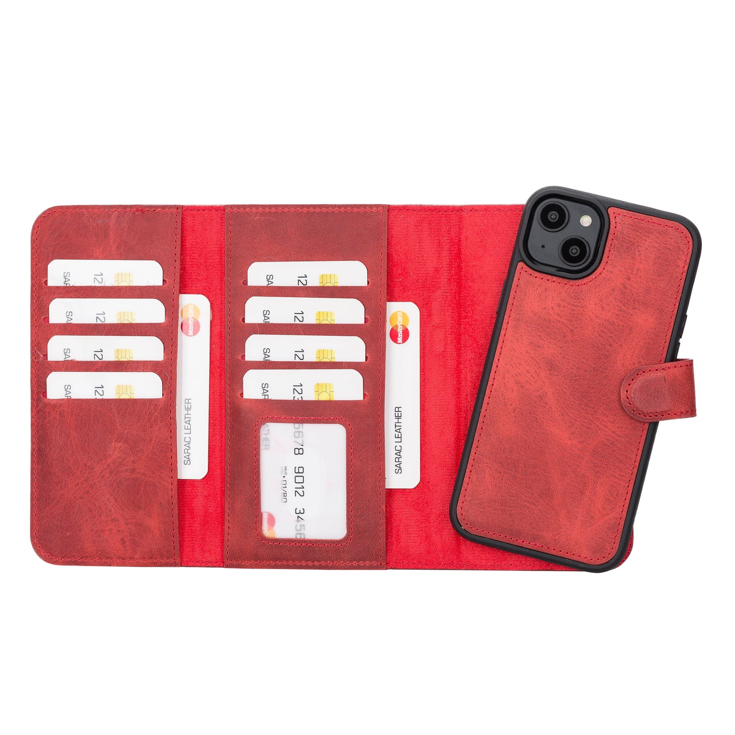 Santa I Phone 14 Plus Leather Detachable Wallet Case