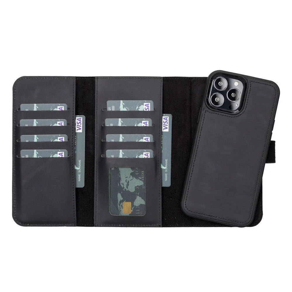 Santa I Phone 13 Pro Max Leather Detachable Wallet Case