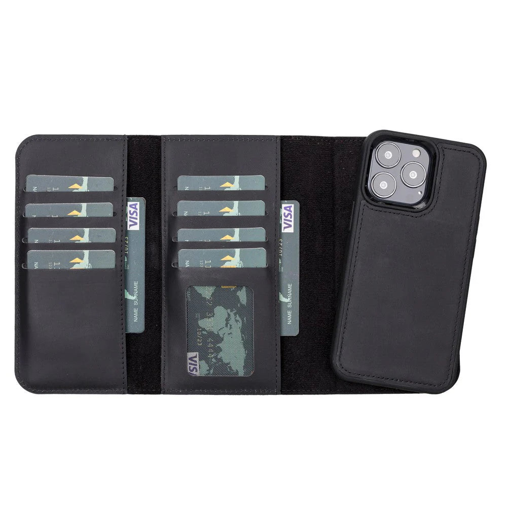 Santa I Phone 13 Pro Leather Detachable Wallet Case