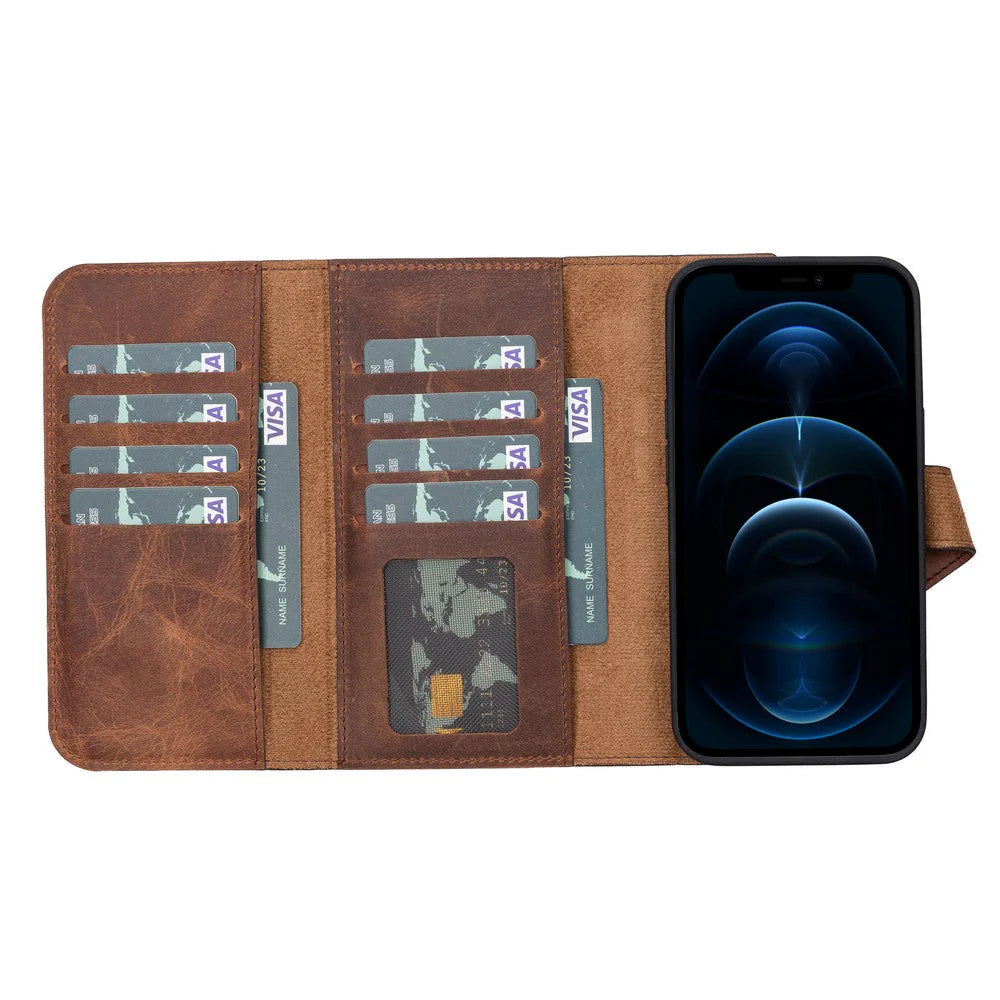 Santa I Phone 13 Pro Leather Detachable Wallet Case