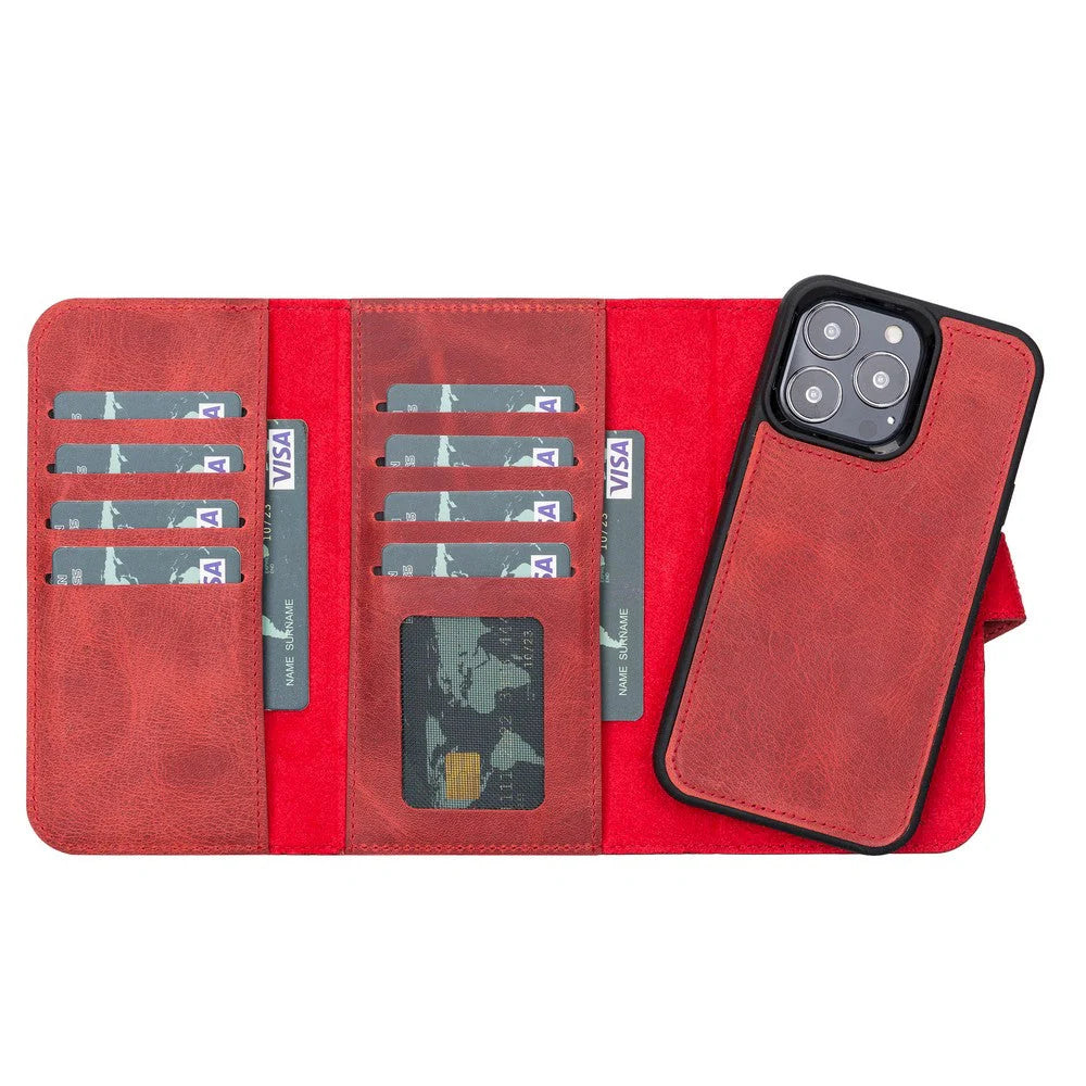 Santa I Phone 13 Pro Leather Detachable Wallet Case