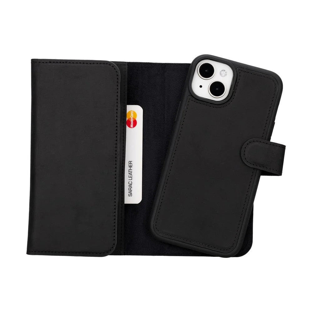 Santa iPhone 15 Leather Detachable Wallet Case
