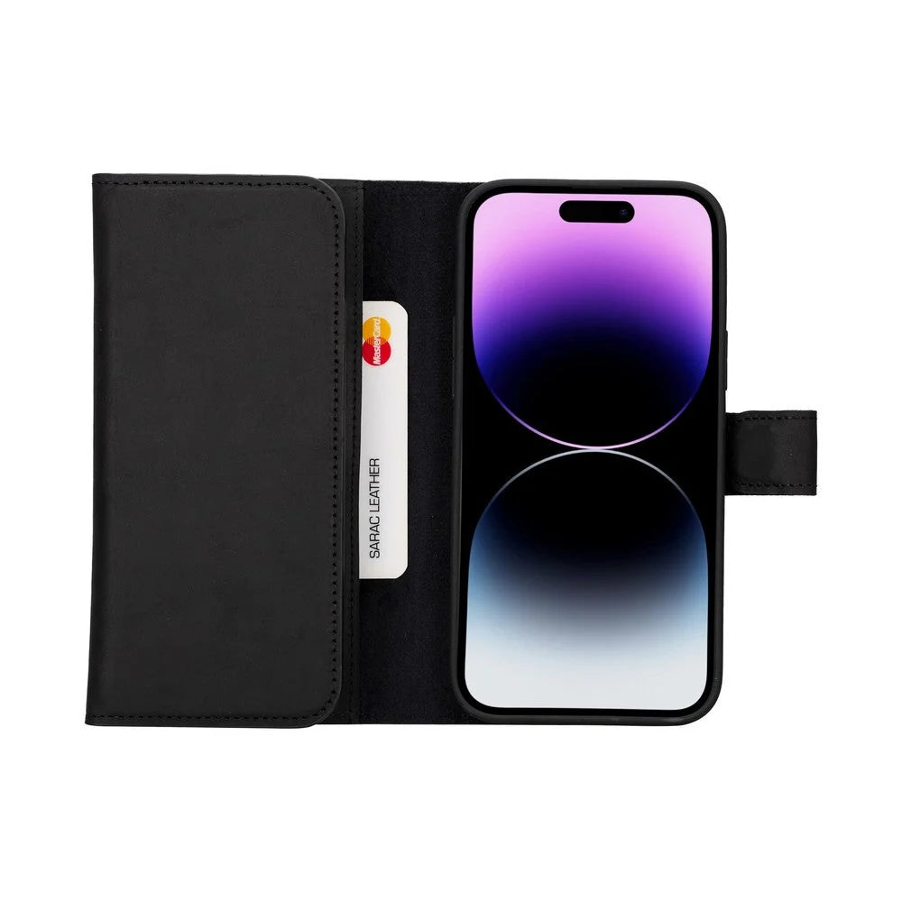 Santa iPhone 15 Plus Leather Detachable Wallet Case