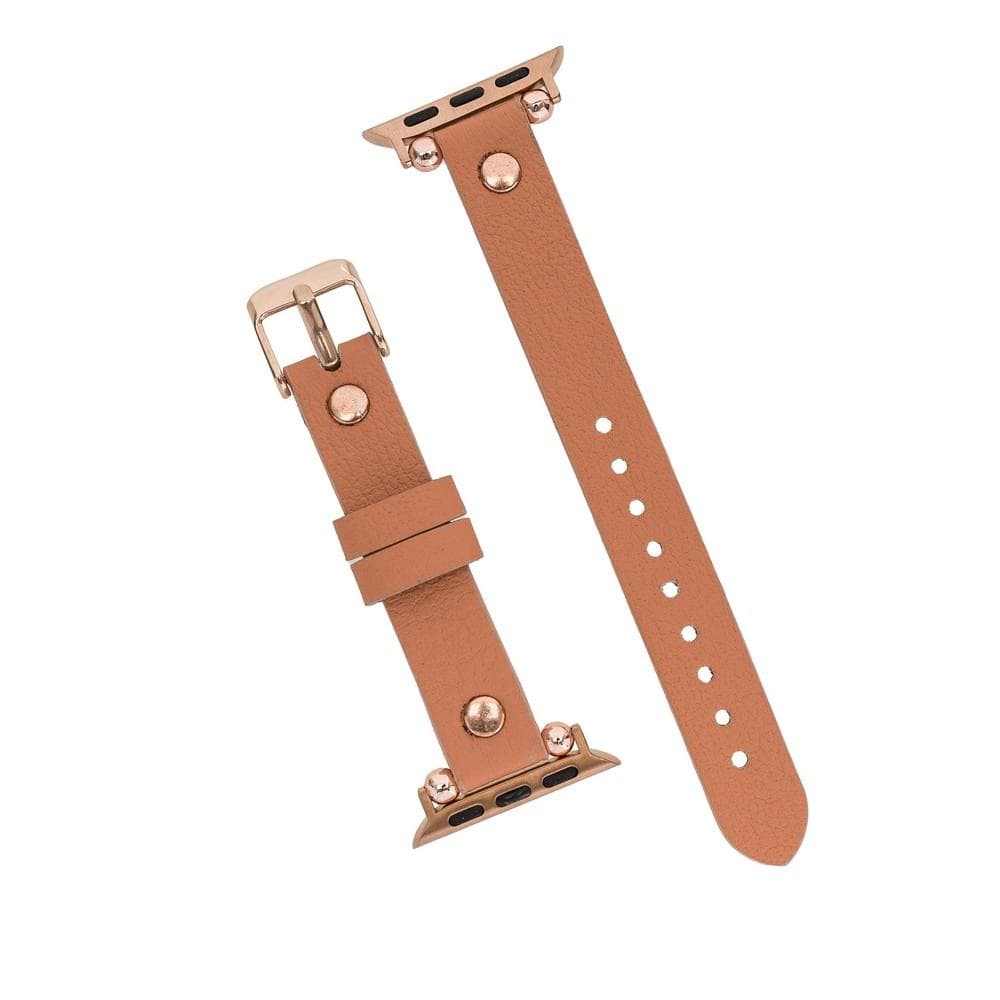 Leather Apple Watch Bands - Ferro Rose Gold Trok Style V1SEF