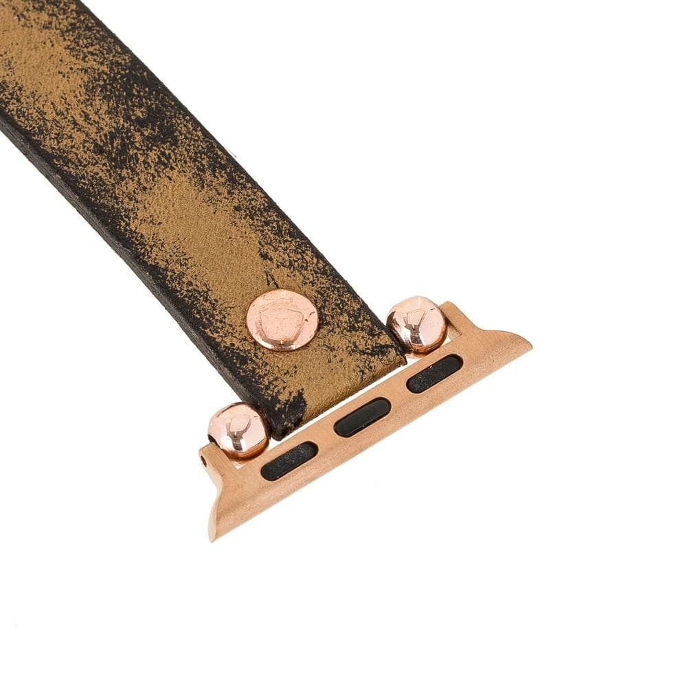 Leather Apple Watch Bands - Ferro Rose Gold Trok Style V24SEF