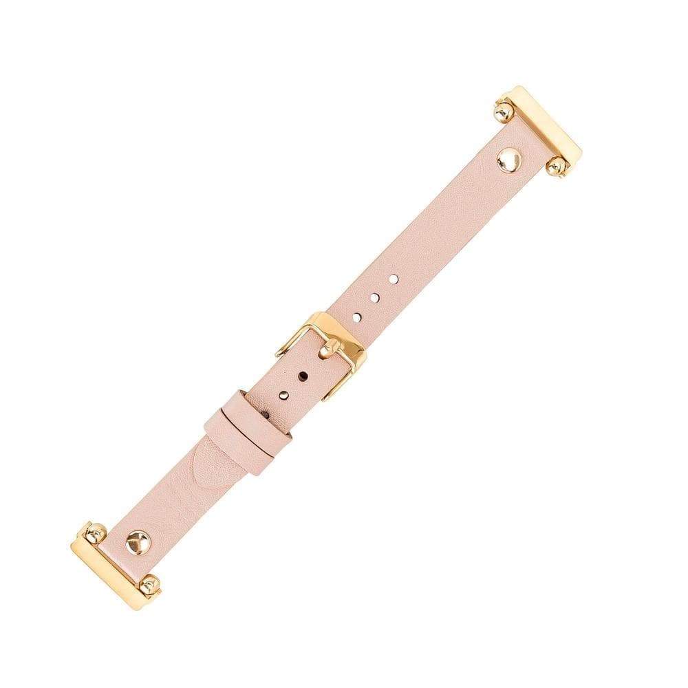 Leather Fitbit Watch Bands - Ferro Gold Trok Style RS01