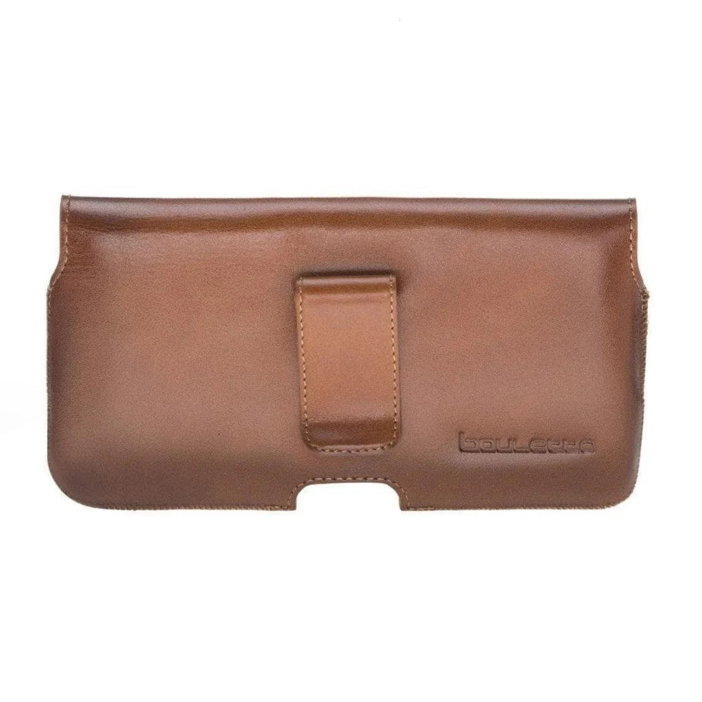 Waist Belt Attachable Leather Case for Men Tan