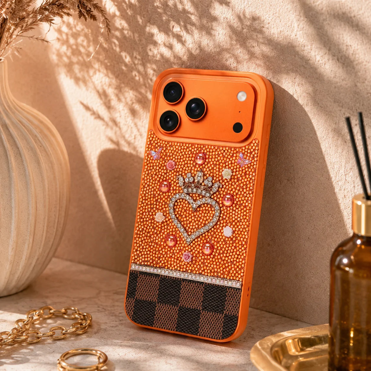 Vissel Heart Crystal Luxury Case for iPhone 18 Pro / 17 Pro