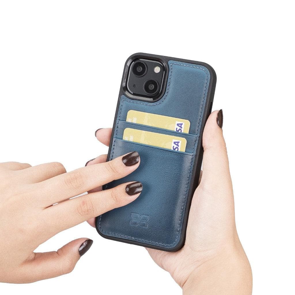 Bouletta Flexible Leather Back Cover with Card Holder for iPhone 13 Series iPhone 13 / Dark Brown