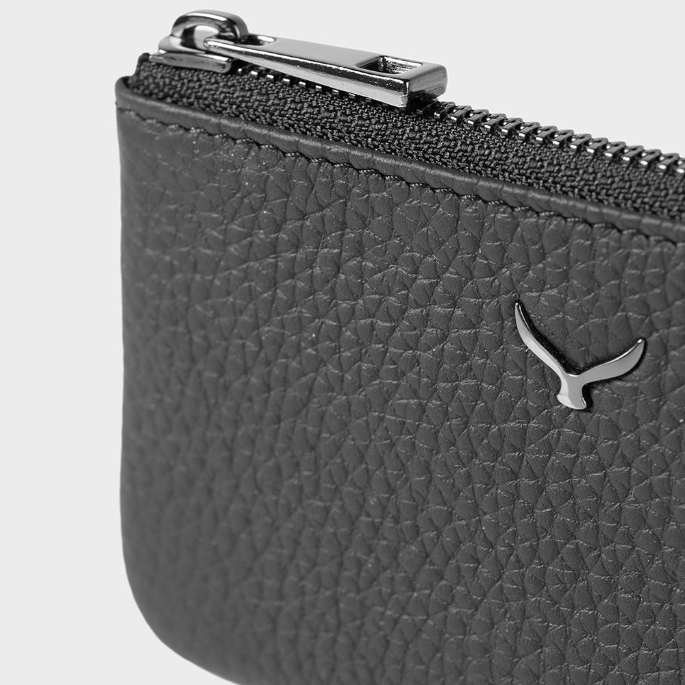 Unisex Leather Coin Purse With Zipper