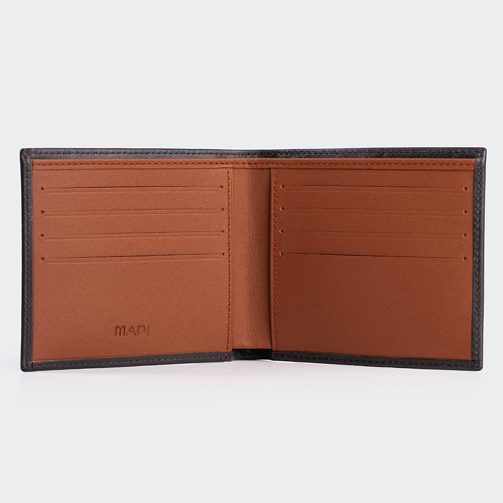Men Leather Wallet With Two Compartments And Coin Packets