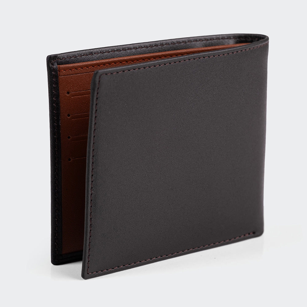 Men Leather Wallet With Two Compartments And Coin Packets