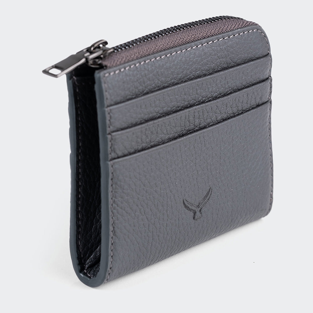 Men Leather Card Holder With Zipper