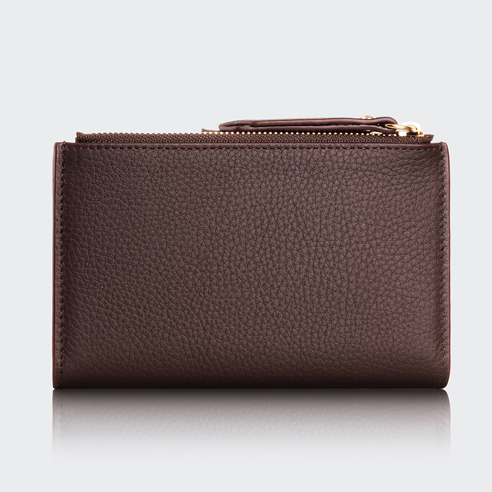 Women Two Pocket Leather Wallet With Magnetic Closure