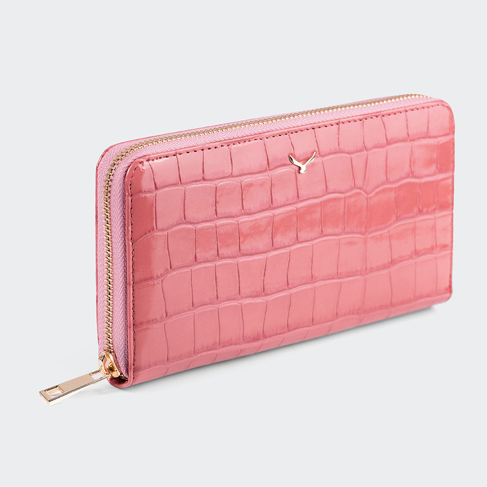 Women Large Leather Wallet With Triple Compartments