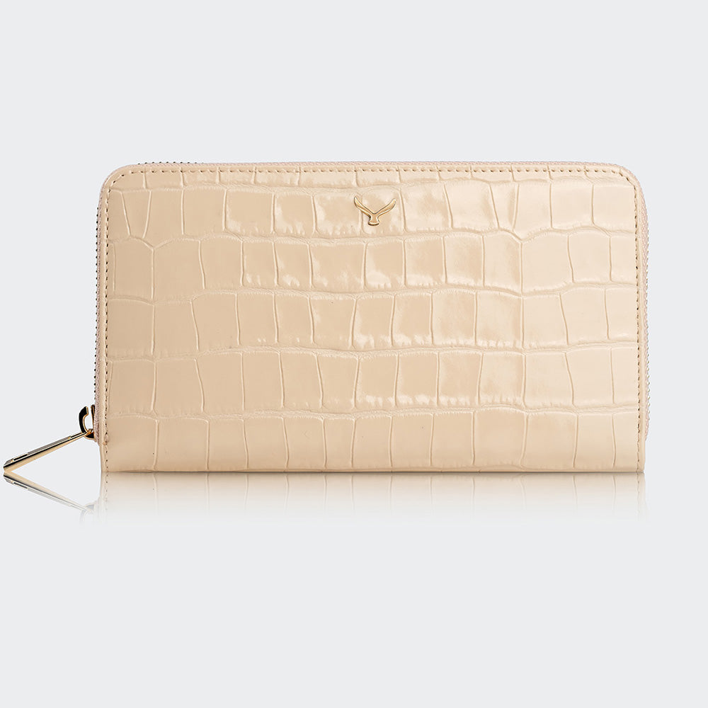 Women Large Leather Wallet With Triple Compartments