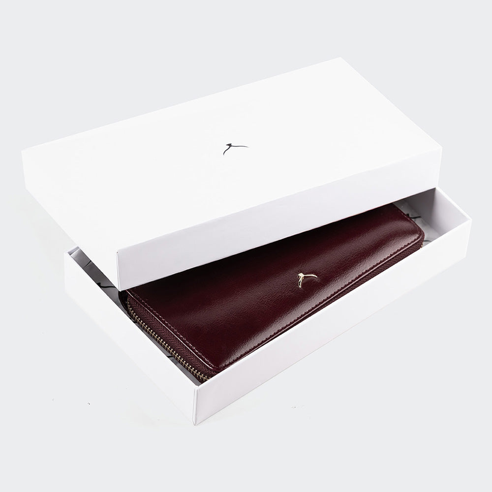 Women Large Leather Wallet With Dual Compartments