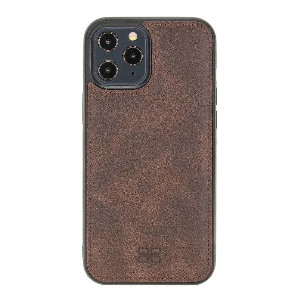 Bouletta Flexible Leather Back Cover for Apple iPhone 12 Series iPhone 12 Pro Max / Dark Brown
