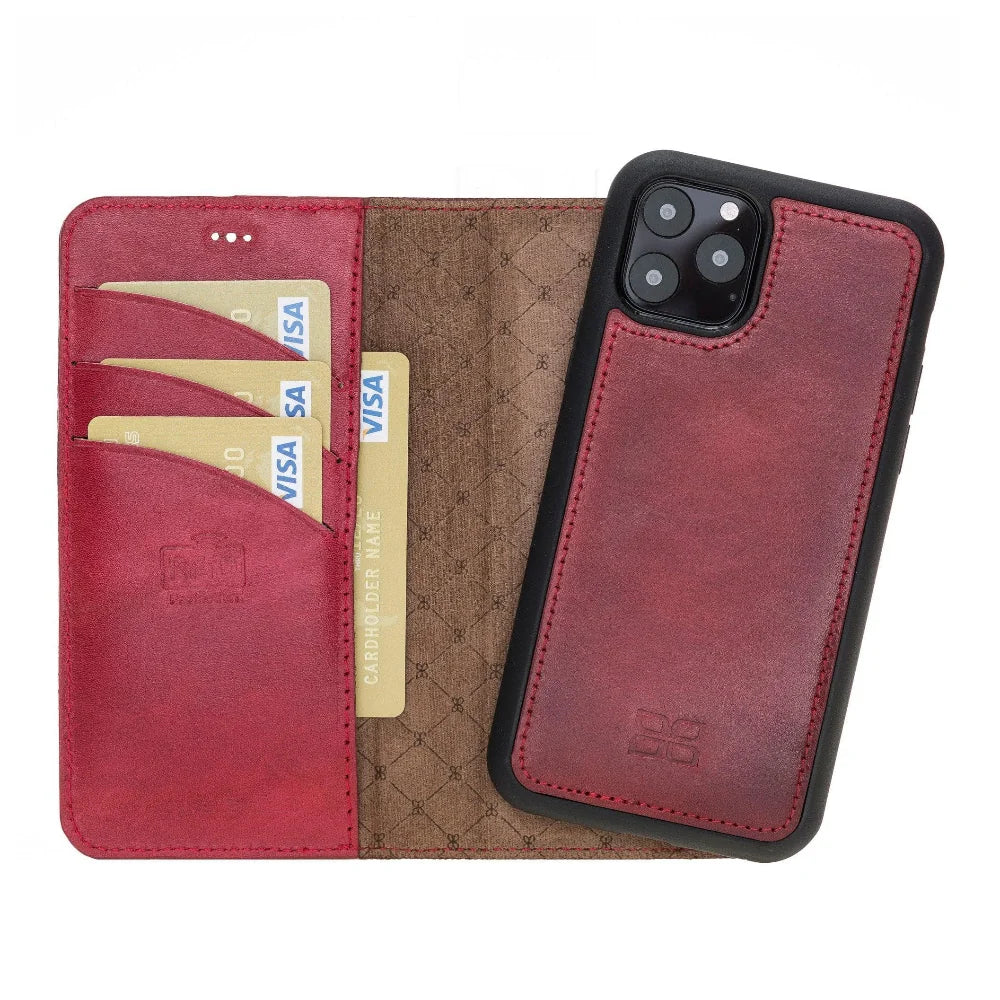Bouletta Magnetic Detachable Leather Phone Case for Apple iPhone 11 Series iPhone 11 Pro / Red