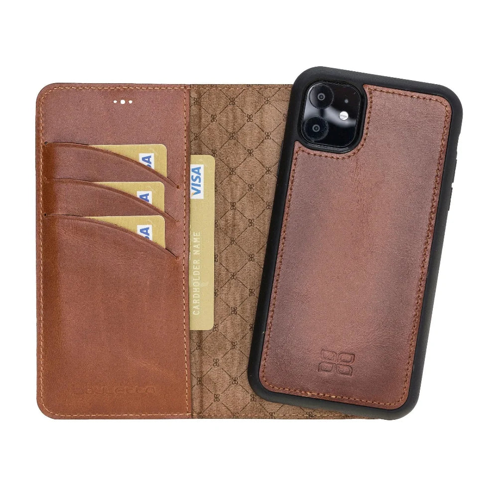 Bouletta Magnetic Detachable Leather Phone Case for Apple iPhone 11 Series iPhone 11 / Tan