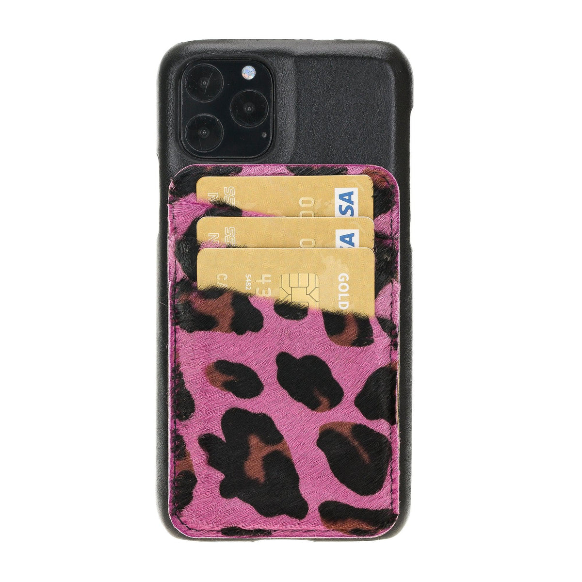 Bouletta Ultimate Jacket Cases with Detachable Card Holder for iPhone 11 Series iPhone 11 Pro / Black-Purple Leopard