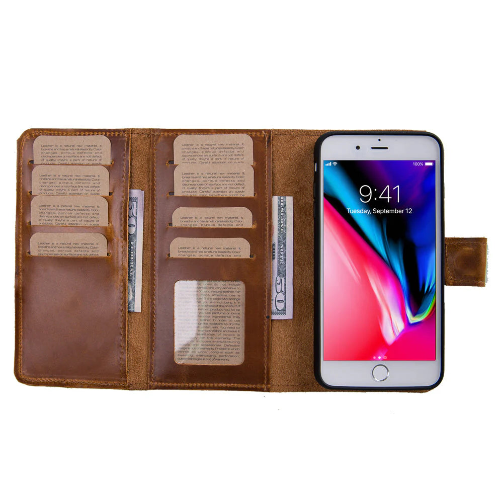 Santa I Phone Se / 8 / 7 Leather Detachable Wallet Case