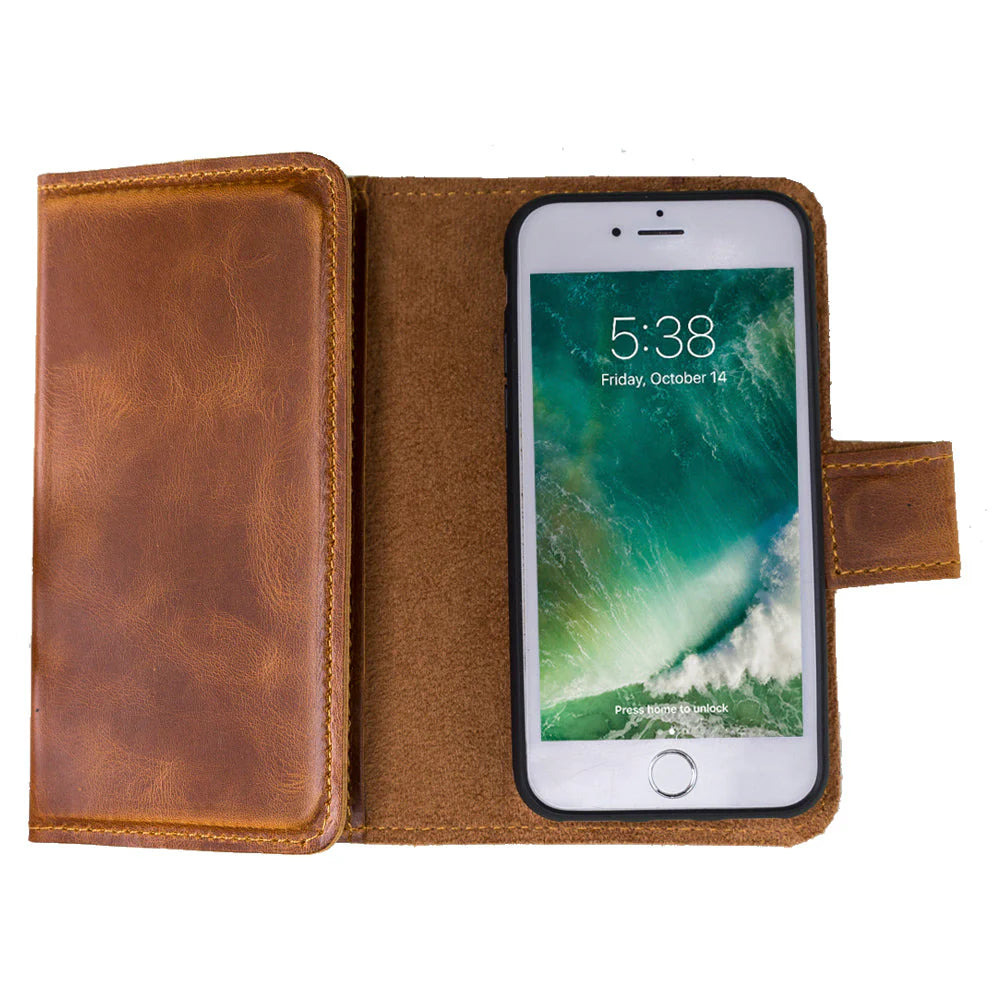 Santa I Phone Se / 8 / 7 Leather Detachable Wallet Case