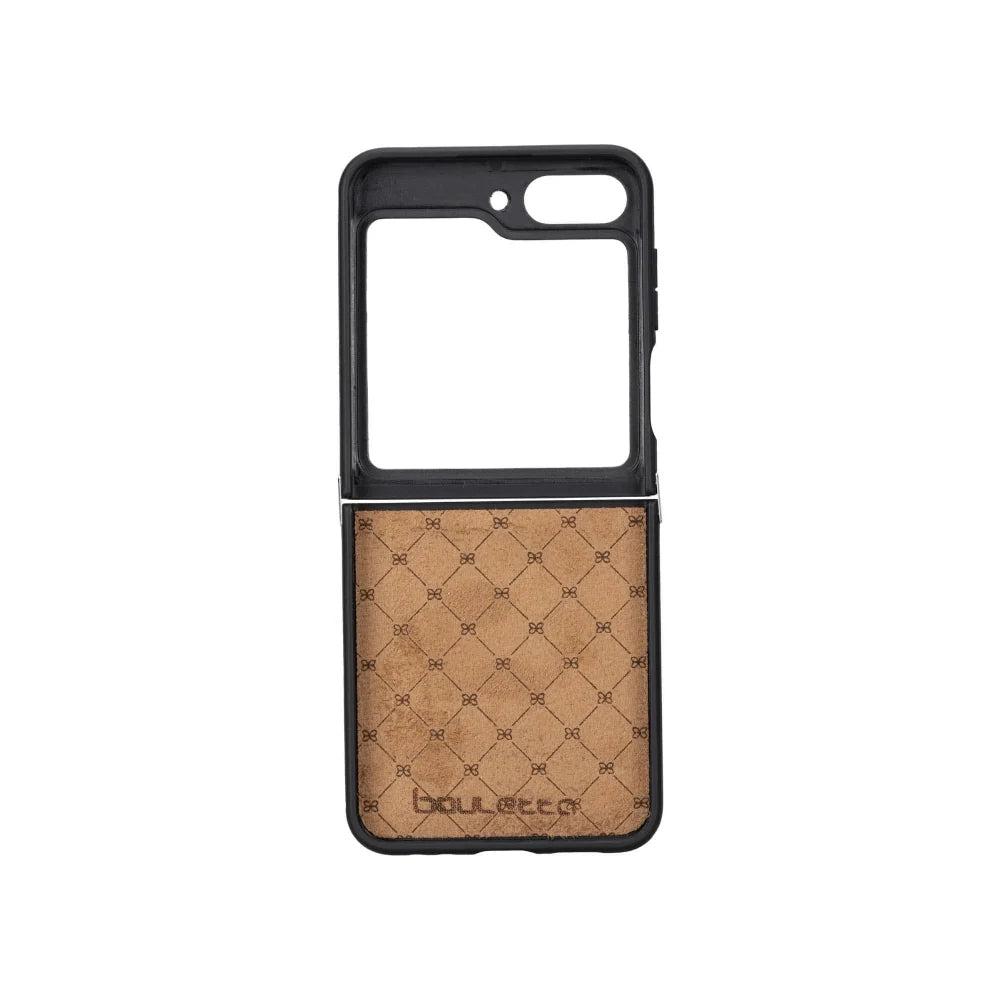 Bouletta Samsung Galaxy Z Flip 5 Leather Back Cover Case - FXC - Pre Order Tan / Samsung Galaxy Z Flip 5